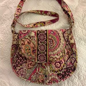 Vera Bradley Saddle Up Crossbody in Very Berry Pausley